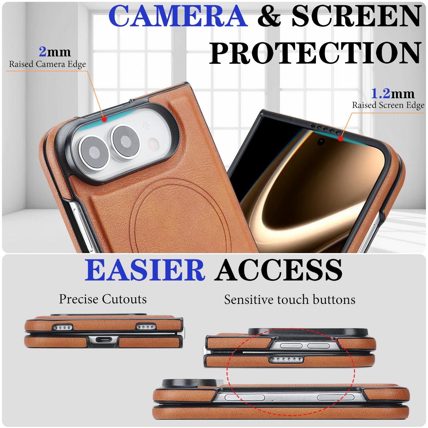 UUCOVER Magnetic PU Leather Case for Apple iPhone Duo, Compatible with ...
