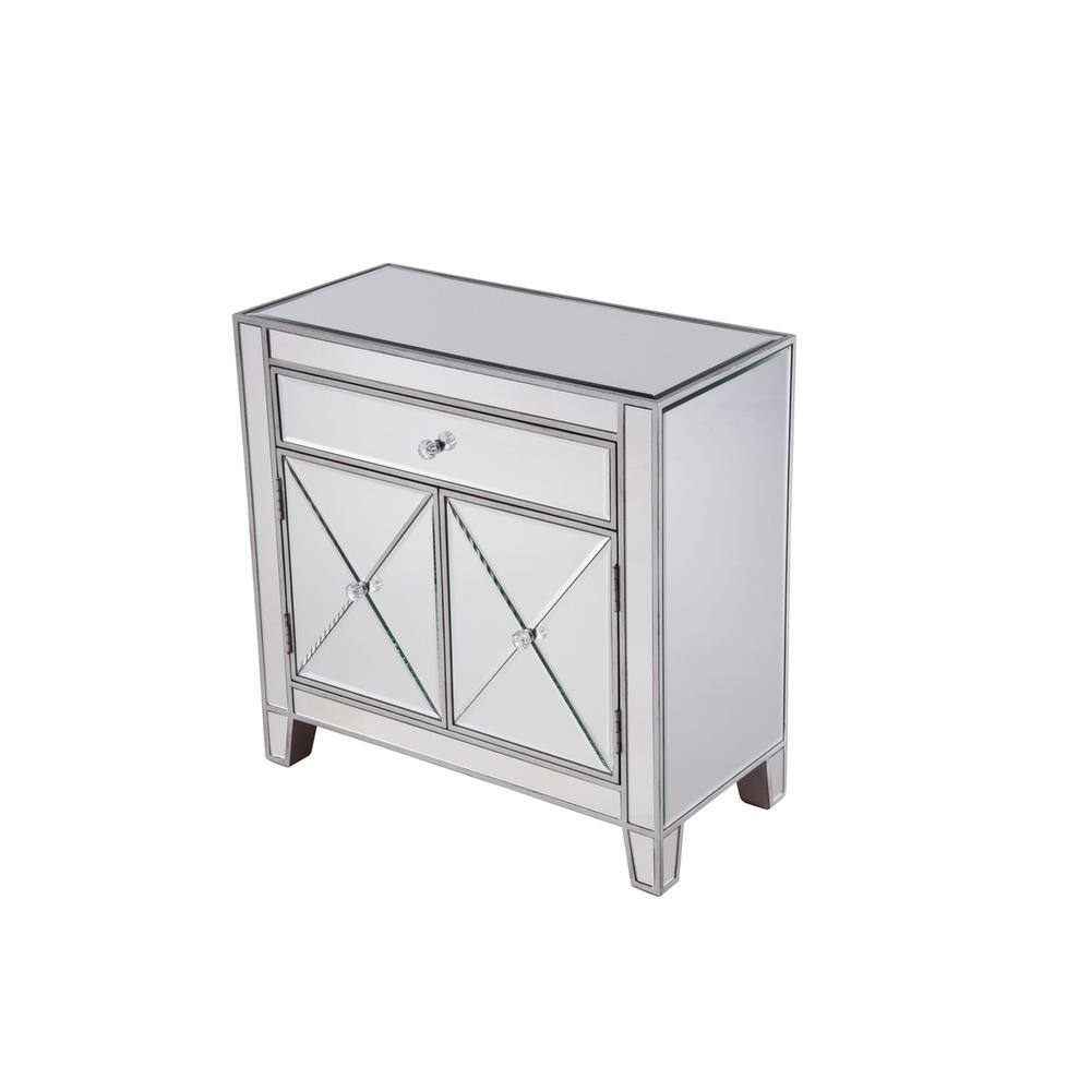 Alt View 2. Elegant Decor - 1 Drawer 2 Doors Cabinet 28 in. x 13-1/4 in. x 28-1/4 in. in silver paint - Silver.