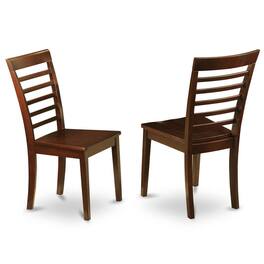 East West Furniture - ESML3-MAH-W - 3-Pc Modern Kitchen Dining Set - 2 Wooden Dining Room Chairs and 1 Kitchen Dining - Mahogany