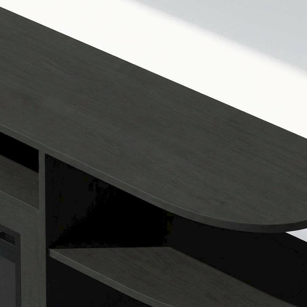 Alt View 4. FurniFact - Brown Fireplace TV Stand with Rubberwood and Walnut Veneers for 55 Inch TVs - Brown.