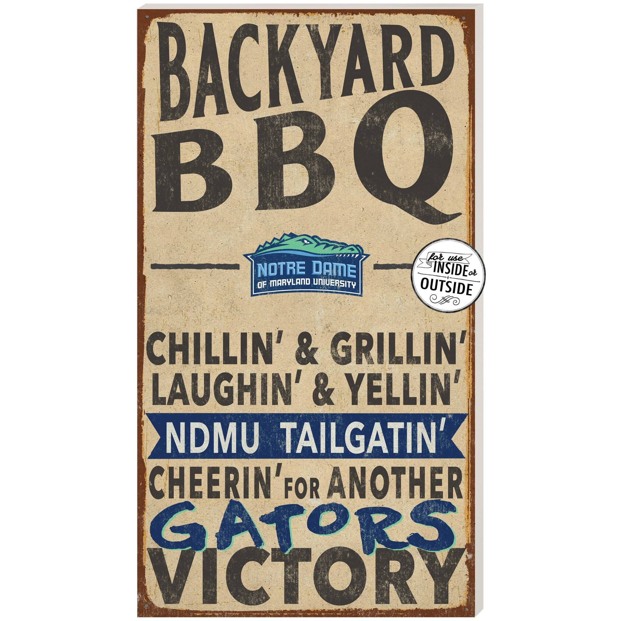 Notre Dame of Maryland Gators 11'' x 20'' Indoor/Outdoor BBQ Sign