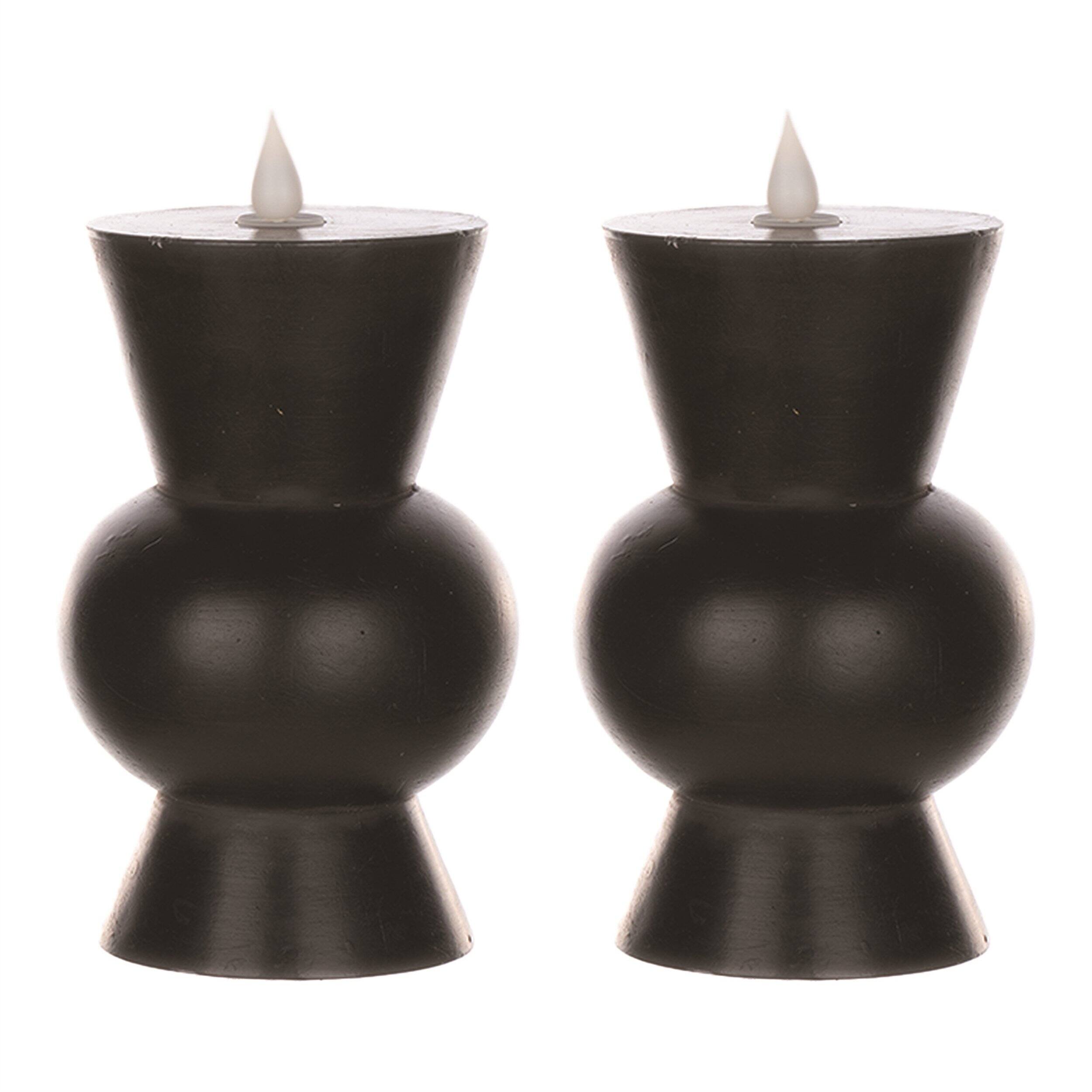 Angle. BreeBe - Simplux Designer LED Candle with remote (Set of 2) - Black.