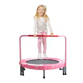 VEVOR - 36" Kids Trampoline, 3FT Indoor Outdoor Trampoline, Foldable Mini Trampoline with Handle, Rebounder Trampoline - Pink