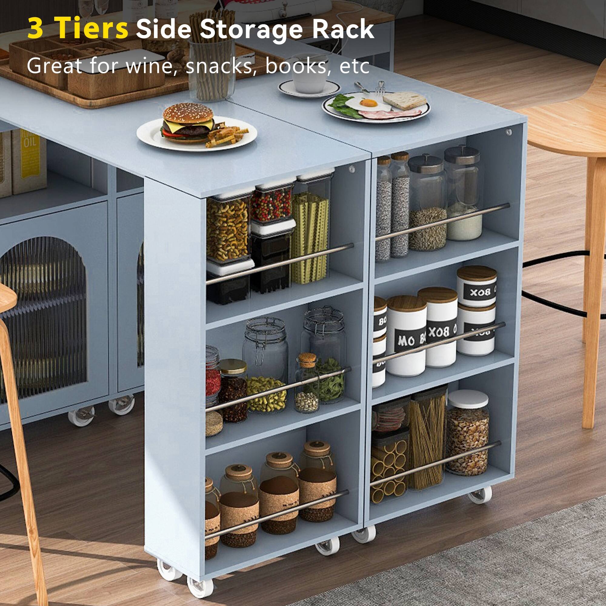 3 Tiers Side Storage Rack  
Great for wine, snacks, books, etc