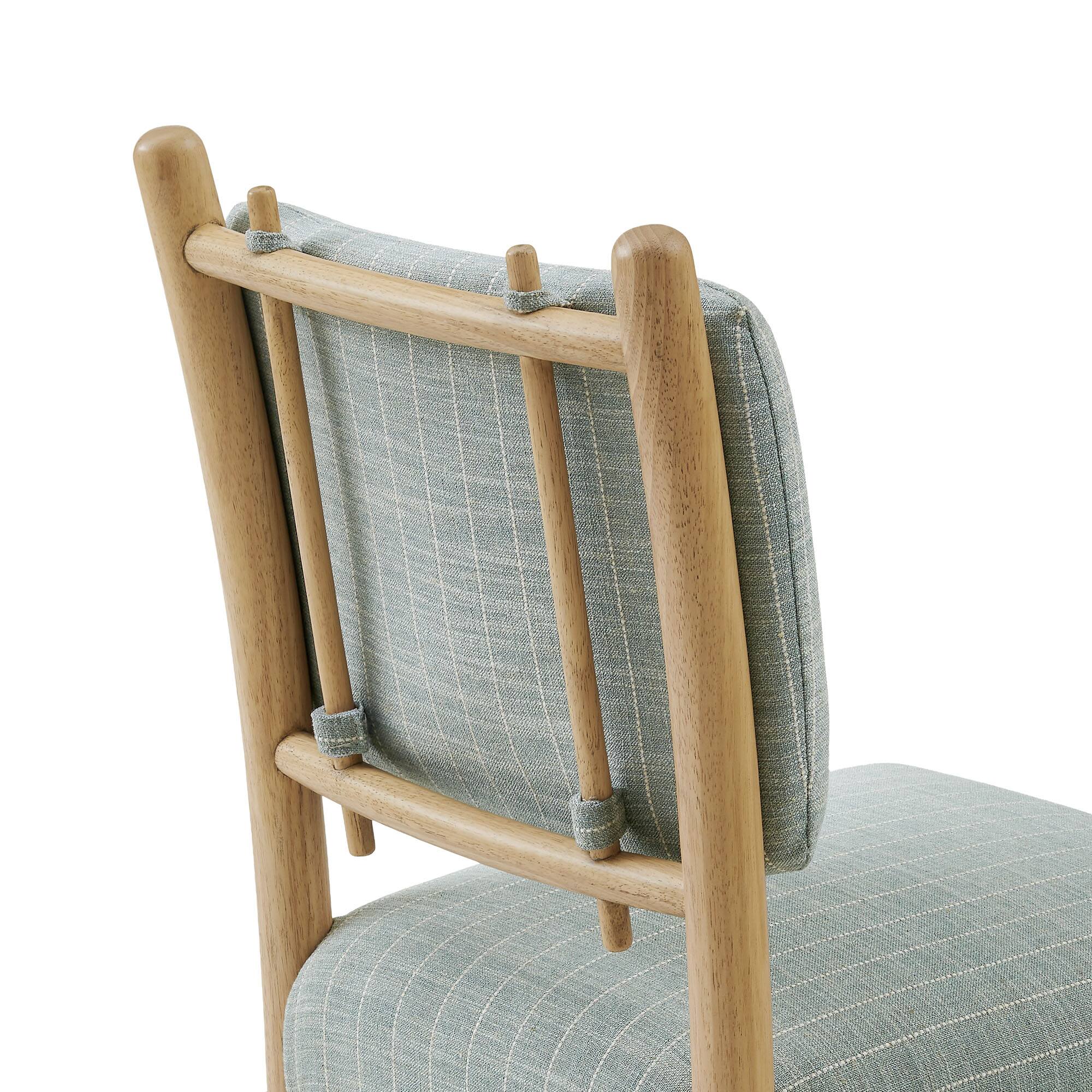 Alt View 6. Modway - Mauden Striped Dining Side Chairs Set of 2 by Modway - Spa Blue Stripe.