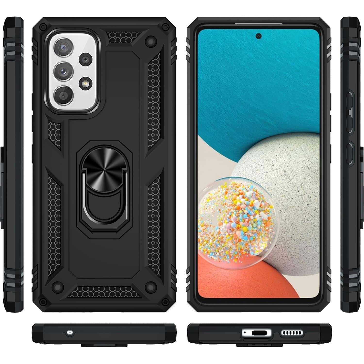 Alt View 13. SaharaCase - Military Kickstand Case for Samsung Galaxy A53 5G - Black.