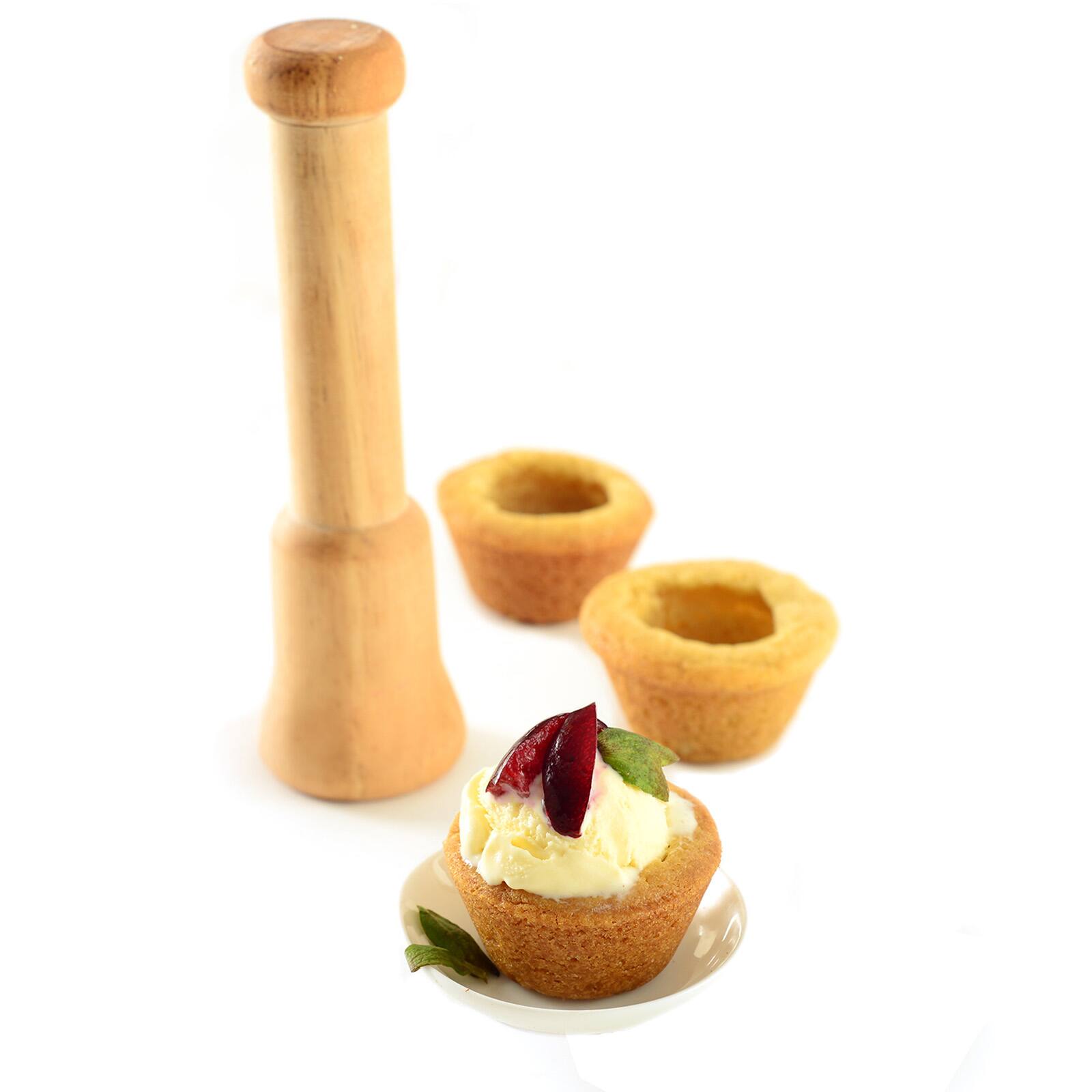 Alt View 2. Norpro - Tart Tamper, Wooden Dough Press for Mini Muffins and Tarts - Beige.