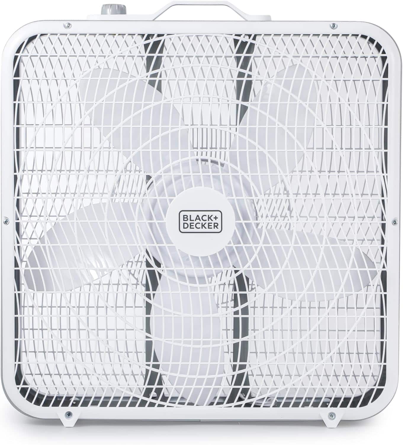 Black+Decker - 20” Box Fan with 3 Speed Settings - White