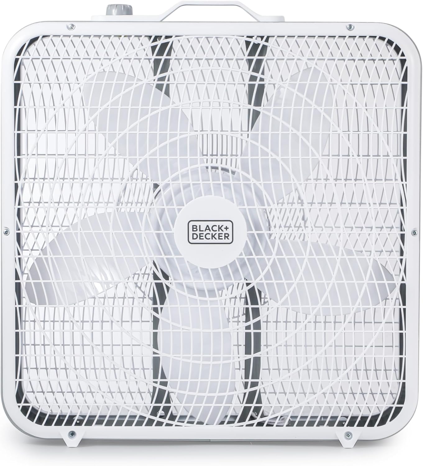 Black+Decker - 20” Box Fan with 3 Speed Settings - White