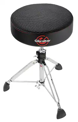 Gibraltar Hardware - Airtech Web Round Drum Throne, 13" Breathable Mesh Seat, Memory Foam Cushion, Quick-Lock Height Adjustment