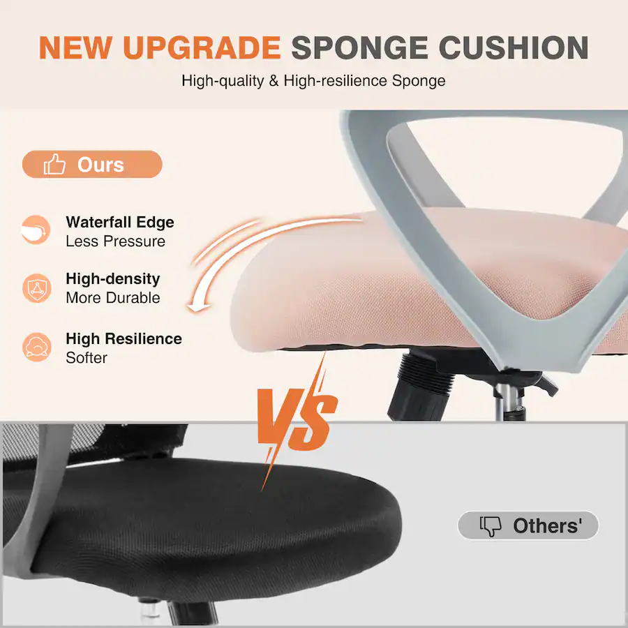 Chair Less Chaiir Sweetcrispy Ergonomic Adjustable Mesh Office Chair with Lumbar Support ...