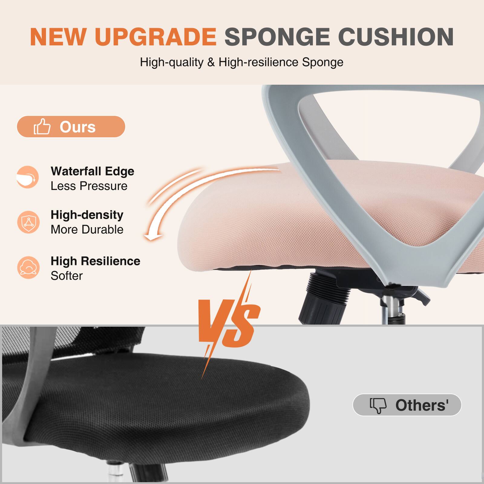 Sweetcrispy Ergonomic Adjustable Mesh Office Chair with Lumbar Support ...