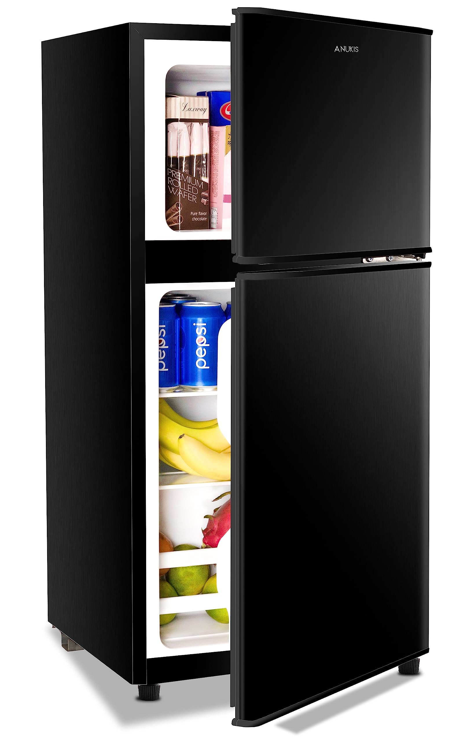 Dexmalle - Dexmalle-3.5Cu.Ft Compact Refrigerator Mini Fridge with Freezer - Black