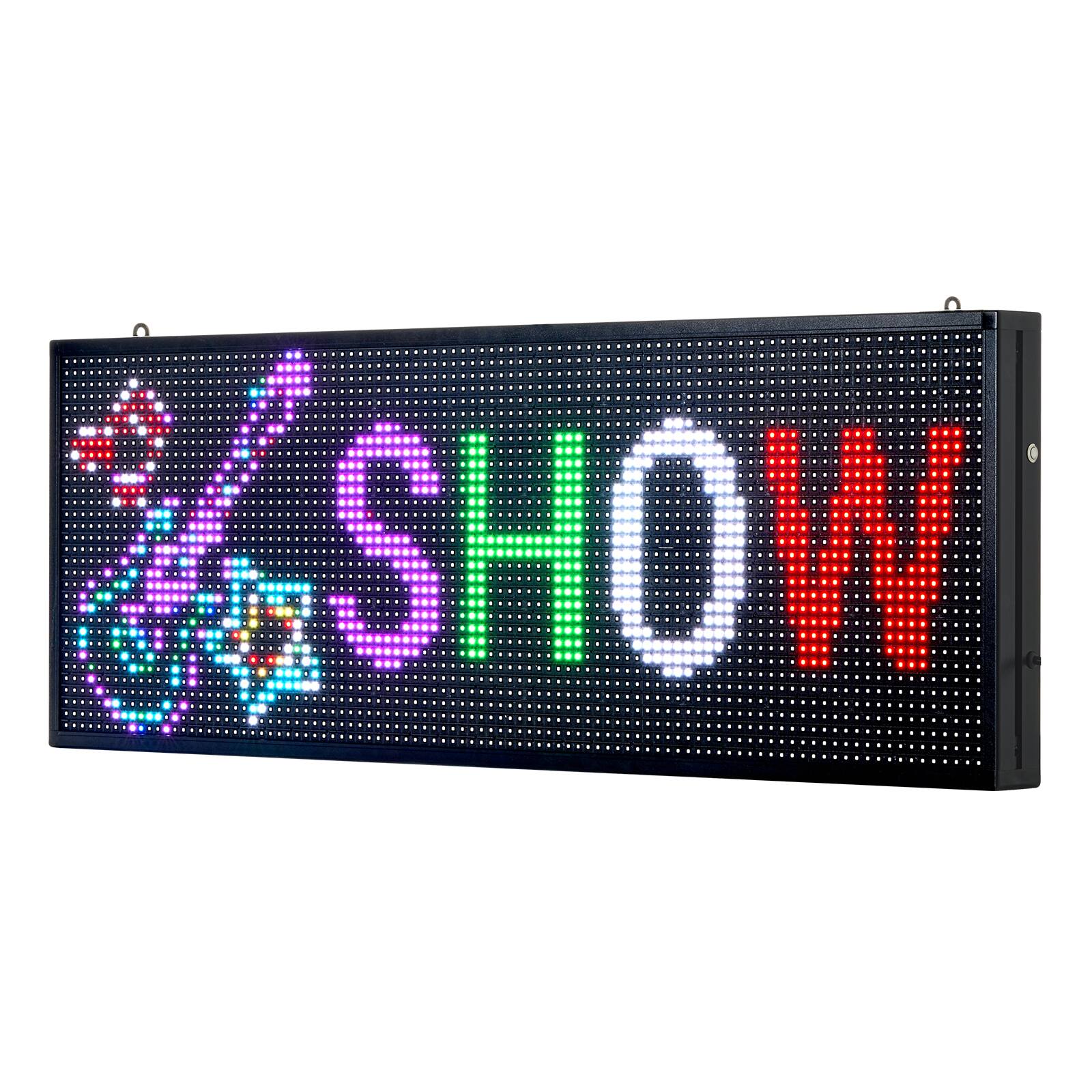 Alt View 5. VEVOR - Programmable LED Sign, P10 Full Color Flexible Digital Scrolling Panel, DIY Custom Text Pattern GIF Display Board - Black.