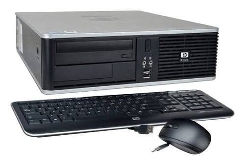Front. HP - Refurbished Desktop - Intel Core2 Duo - 4GB Memory - 160GB Hard Drive - Gray/Black.