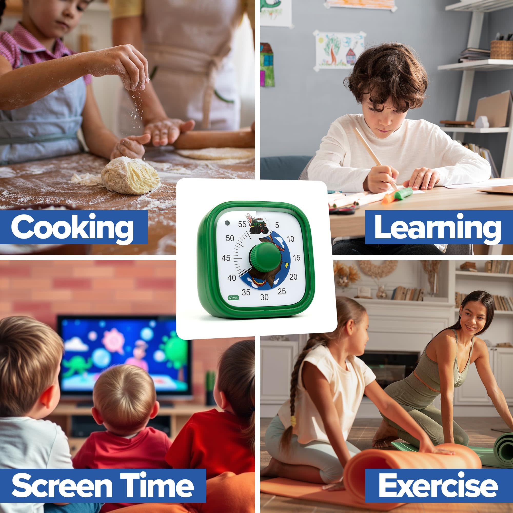 Cooking  
Learning  
Screen Time  
Exercise