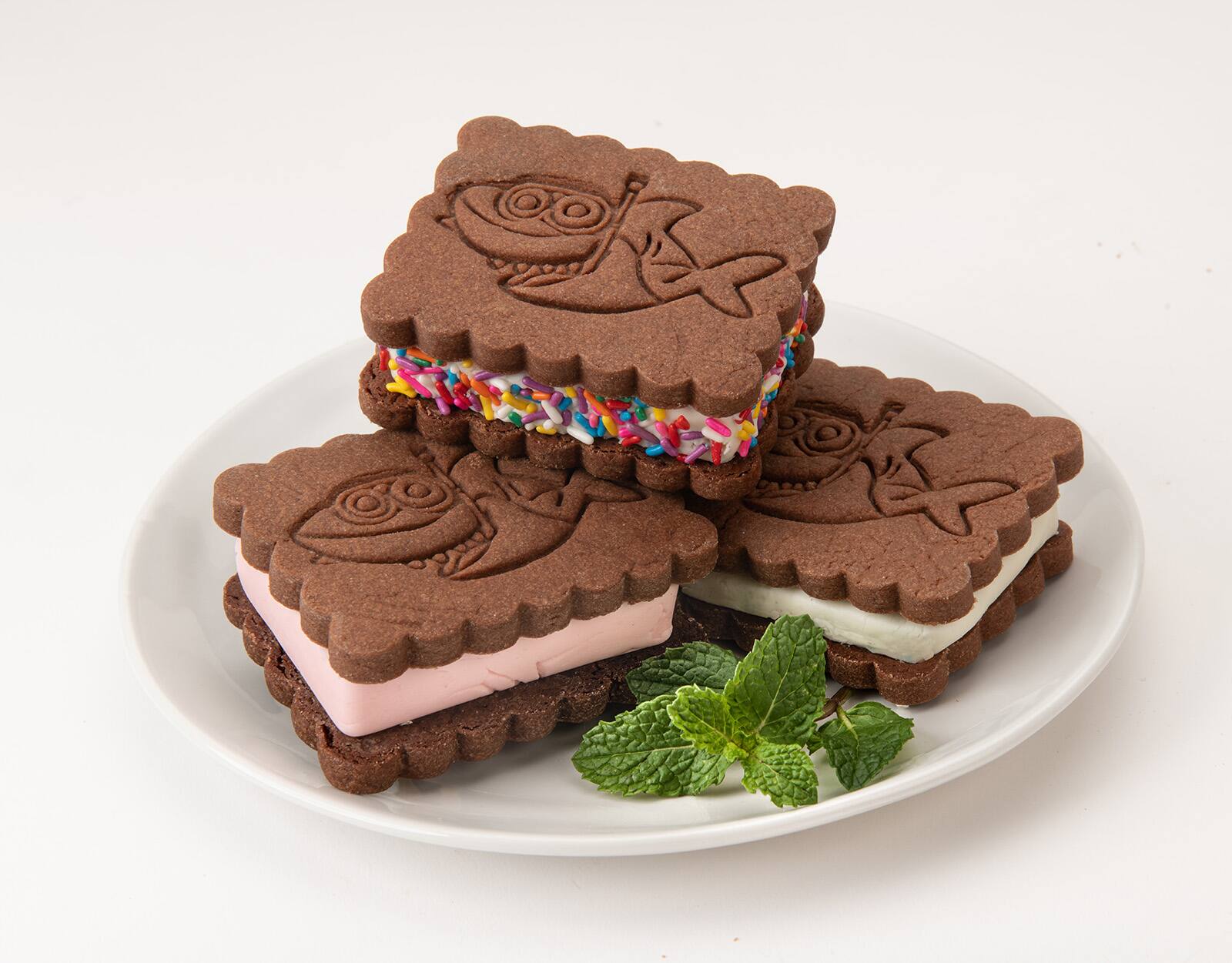 Alt View 6. MOBI - Silicone Ice Cream Sandwich Maker, Shark - Blue.