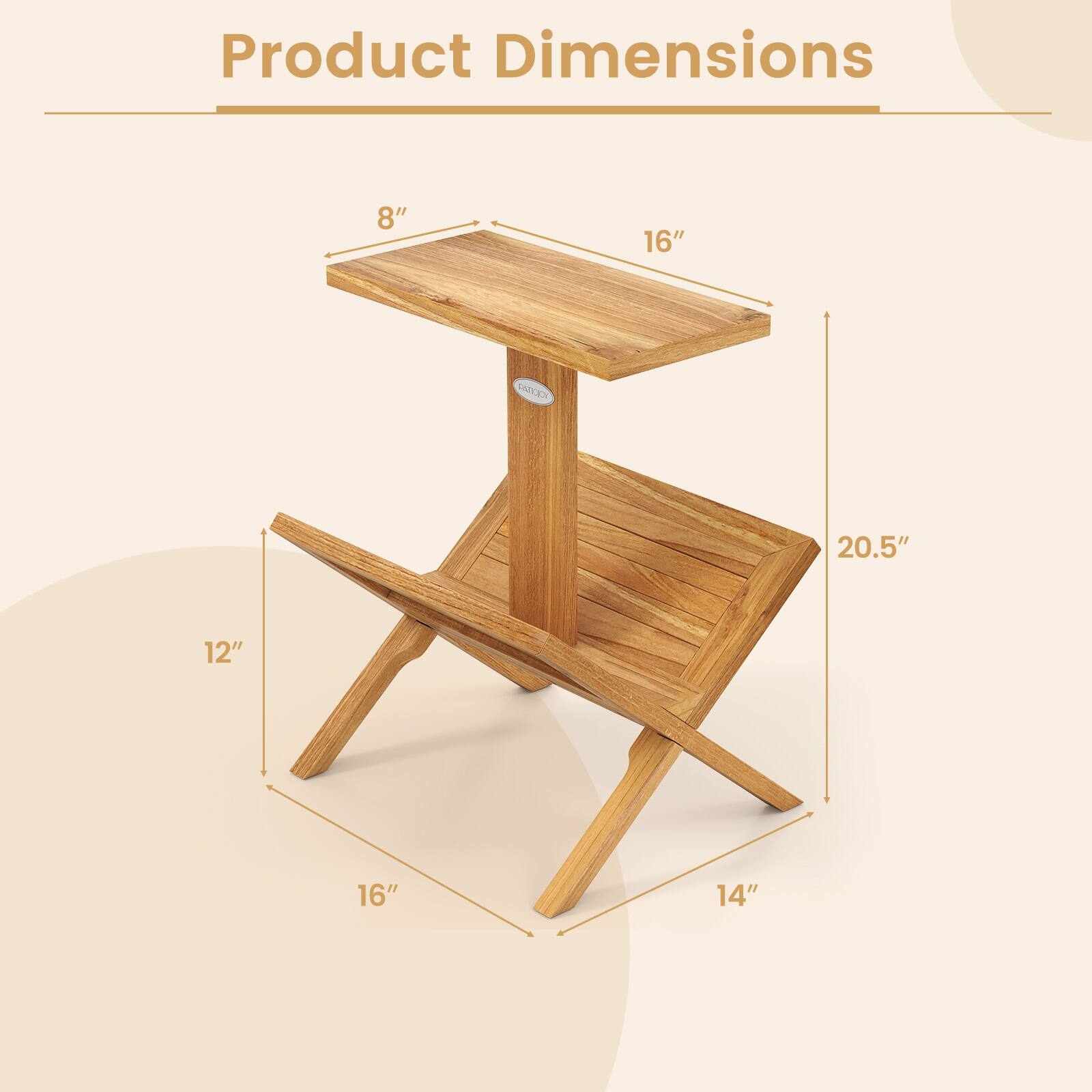 Product Dimensions: 8" x 16" x 20.5" x 12" x 16" x 14"