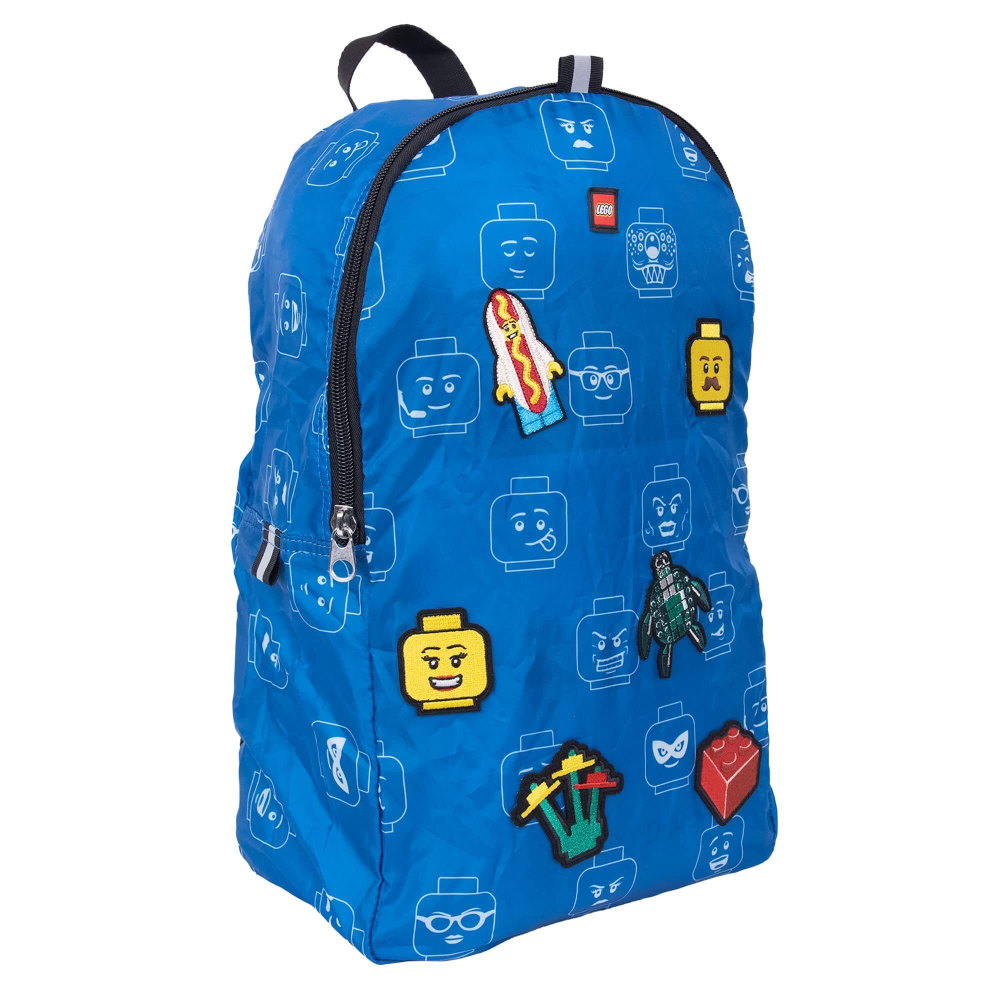 Left. LEGO - LEGO Minifigure Packable Backpack W/ 6 Patches - Iconic.