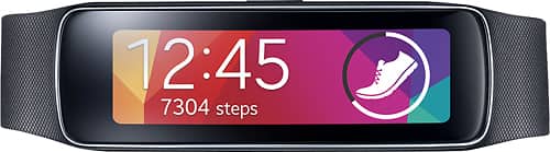 Samsung - Gear Fit Fitness Watch + Heart Rate - Black-Front_Standard