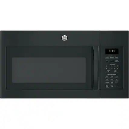 Front. GE - 1.7 Cu. Ft. Over-the-Range Microwave with Sensor Cooking - Black.