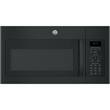 GE - 1.7 Cu. Ft. Over-the-Range Microwave - Black - Larger Front