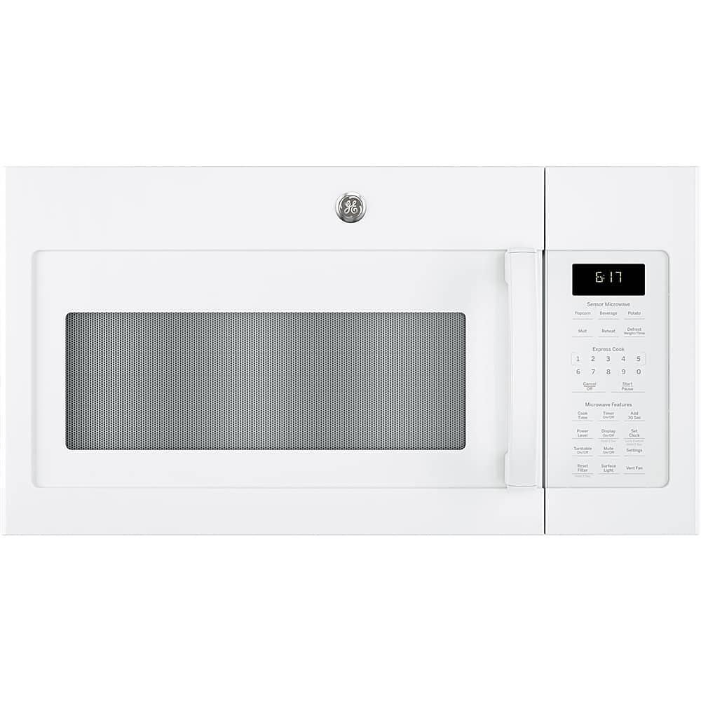 GE - 1.7 Cu. Ft. Over-the-Range Microwave with Sensor Cooking and Defrost - White - Front_Zoom