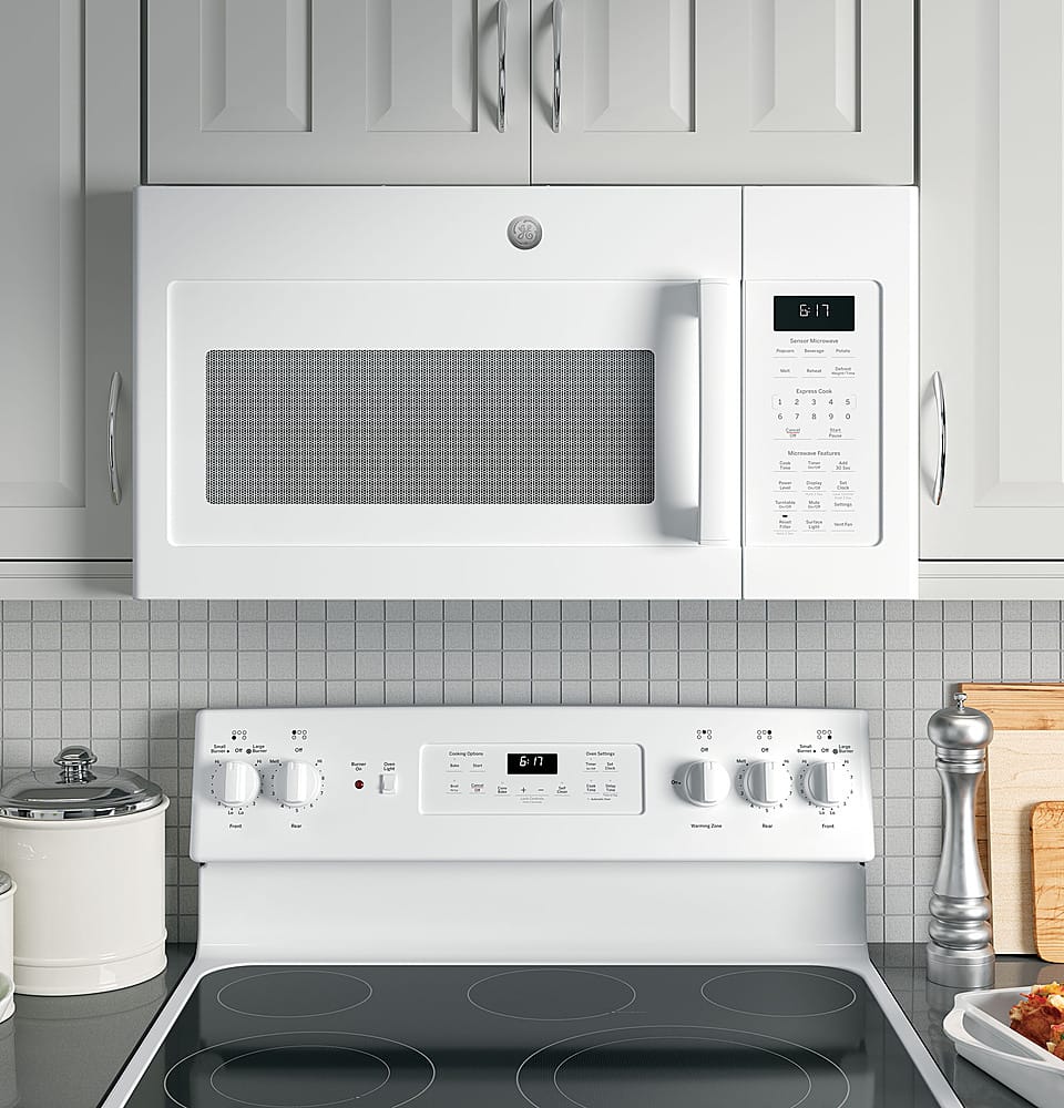 Alt View 18. GE - 1.7 Cu. Ft. Over-the-Range Microwave with Sensor Cooking - White.