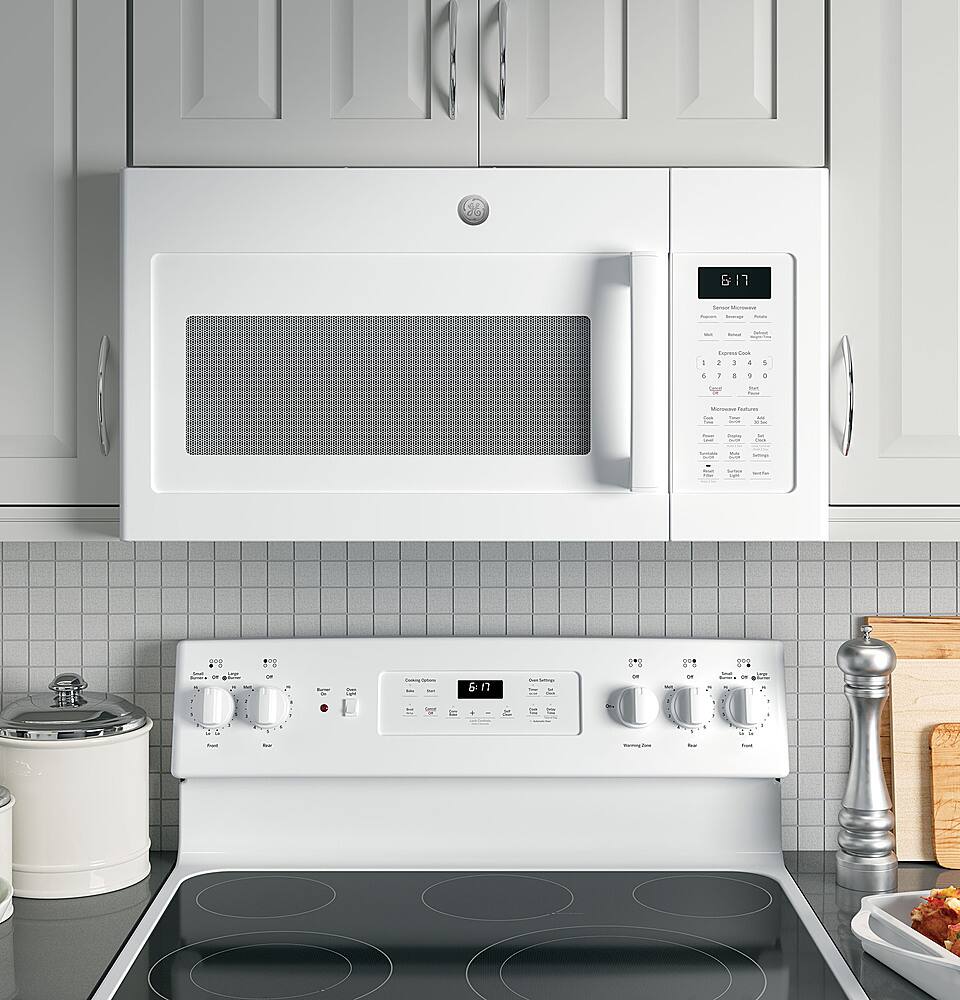 Alt View 18. GE - 1.7 Cu. Ft. Over-the-Range Microwave with Sensor Cooking - White.