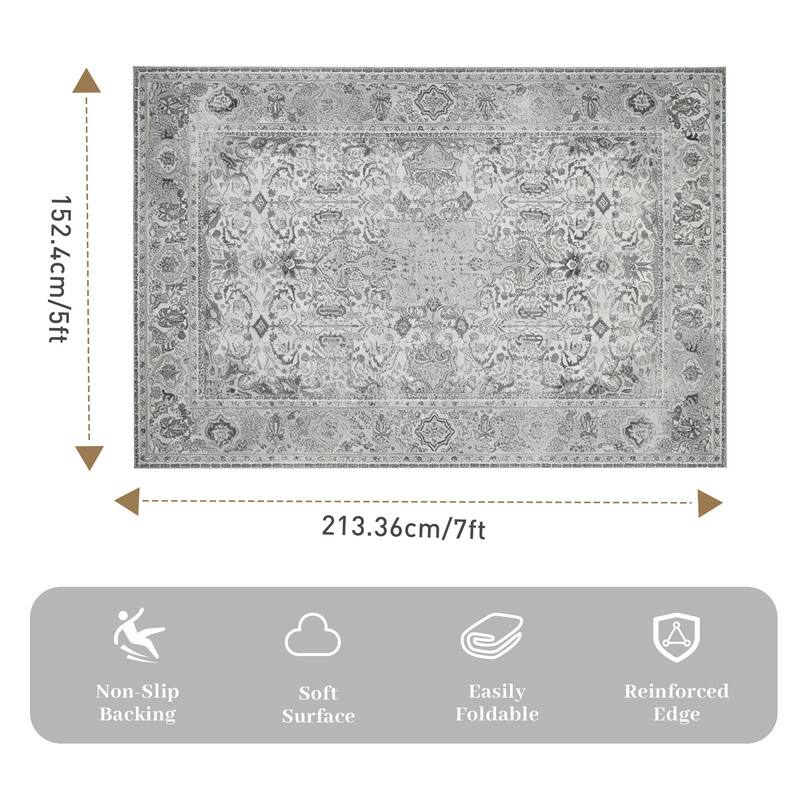 152.4cm/5ft  
213.36cm/7ft  
Non-Slip Backing  
Soft Surface  
Easily Foldable  
Reinforced Edge