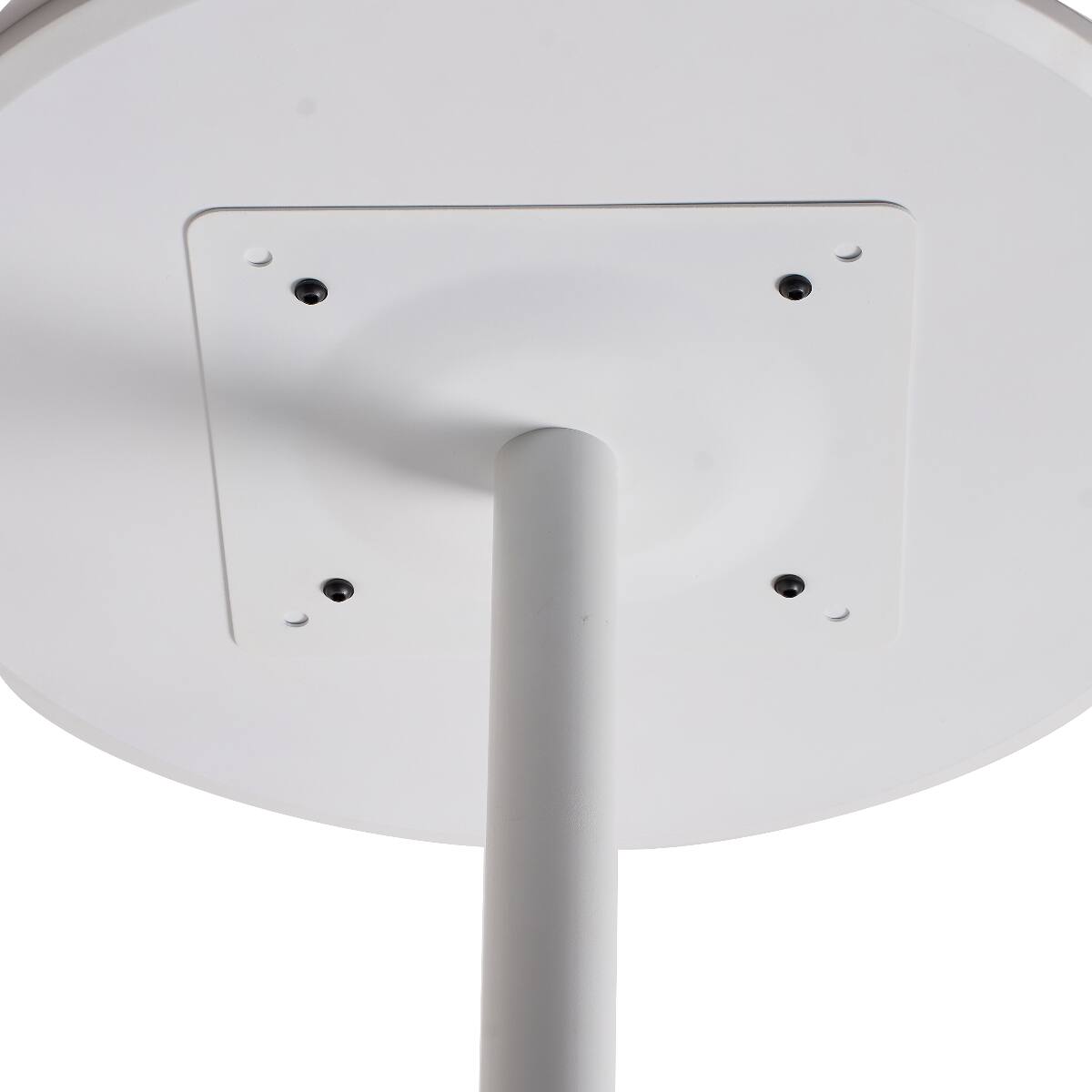 Alt View 10. Loheer - Loheer White Round Bar Table, MDF Top and Matte Iron Base, 24 Inch Tabletop for Small Spaces - White.