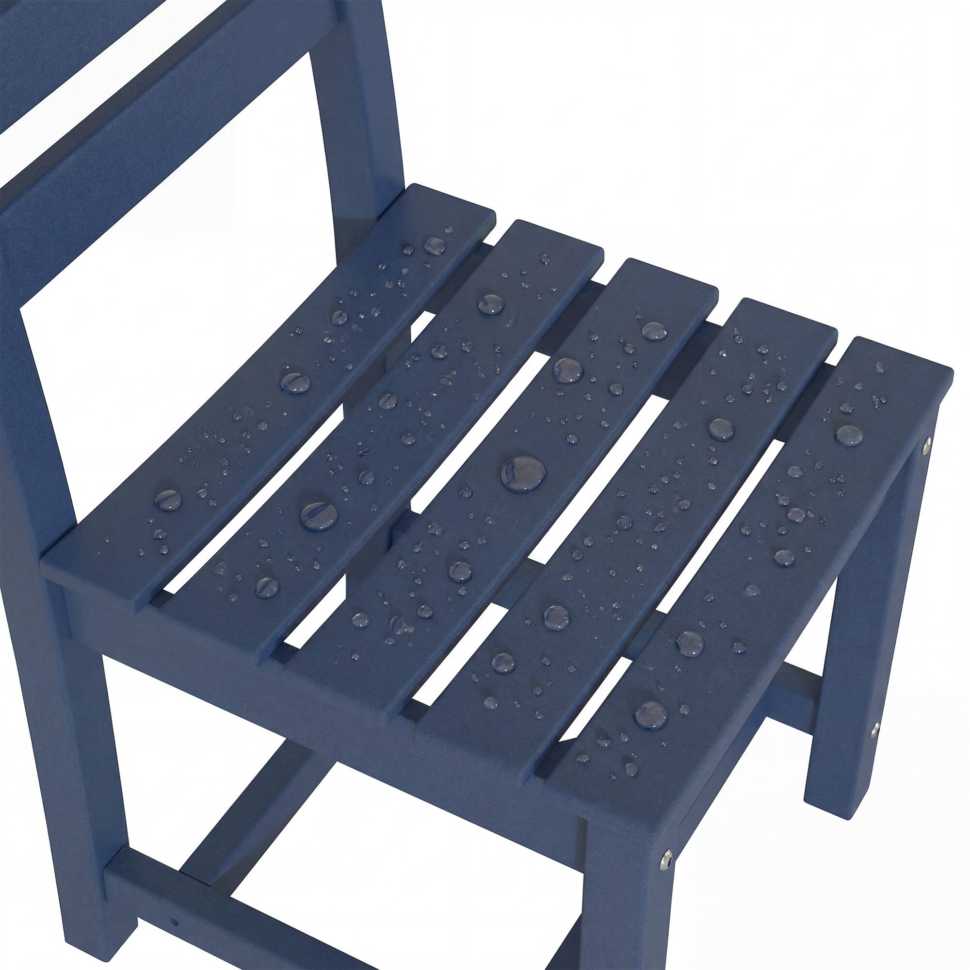 Alt View 10. Famapy - Pairs of HDPE Outdoor Armless Dining Chair - 4 Colors Weatherproof Patio Chair for Garden, Poolside 330LBS Capacity - Navy blue.