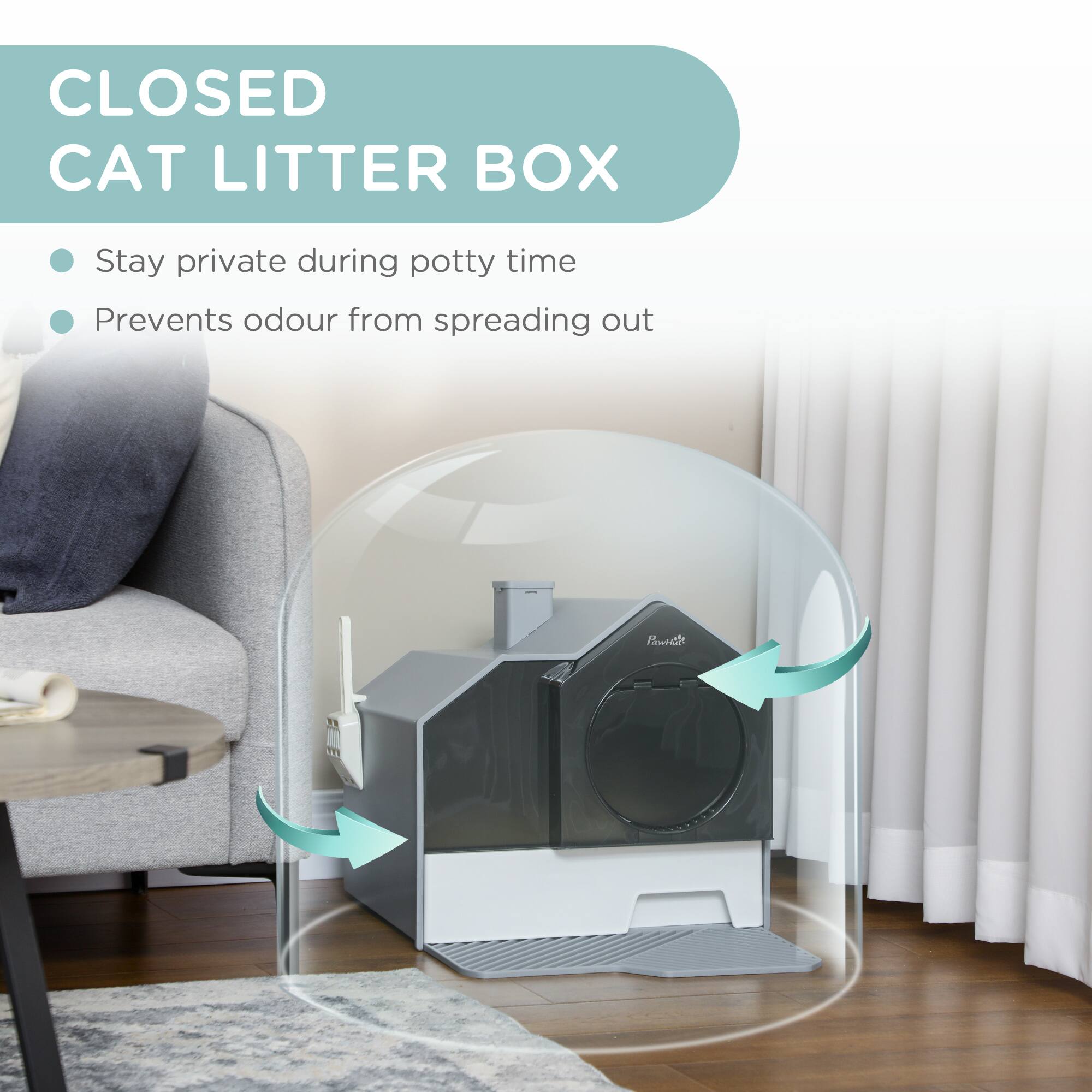 CLOSED CAT LITTER BOX

- Stay private during potty time
- Prevents odour from spreading out