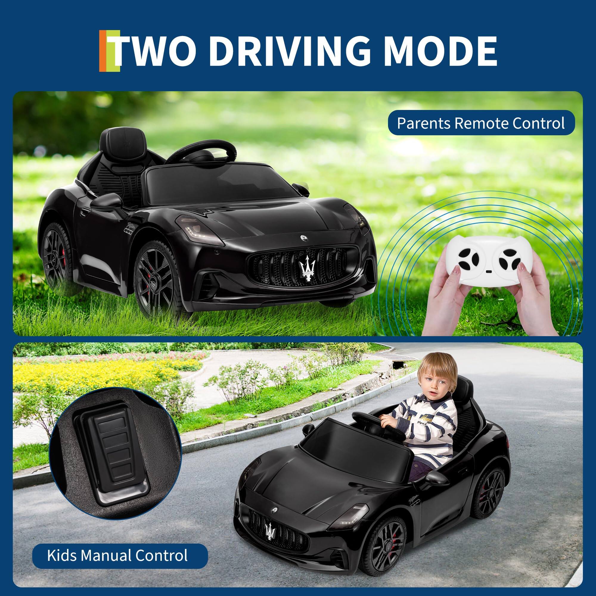 **TWO DRIVING MODE**

- Parents Remote Control
- Kids Manual Control