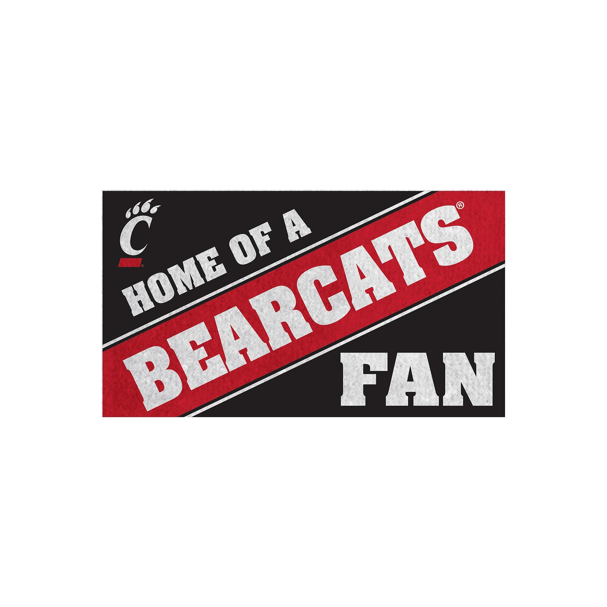 Evergreen Enterprises - Cincinnati Bearcats 16" x 28" Home of a Fan Indoor/Outdoor Logo Turf Mat - Multicolor