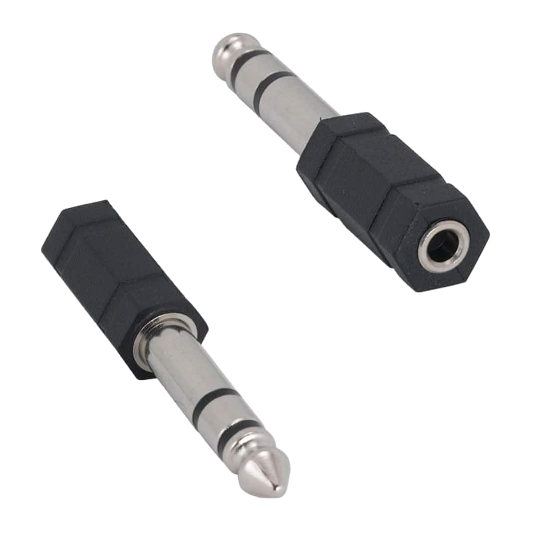 Sanoxy - (2-Pack) 3.5mm Stereo Female to 6.3mm(1/4") Stereo Male Adapter - Black