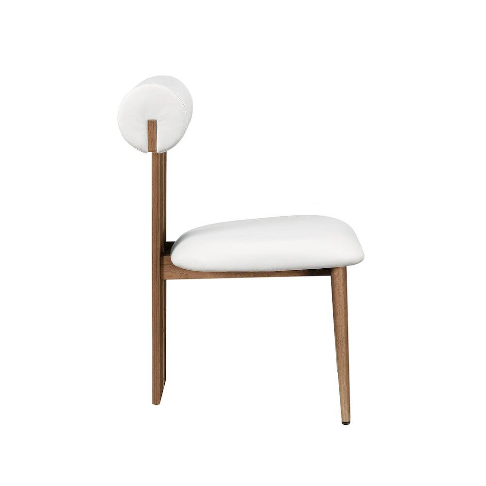 Alt View 3. Meridian Furniture - Dario Cream Vegan Leather Dining Chair, Set of 2 - Beige.