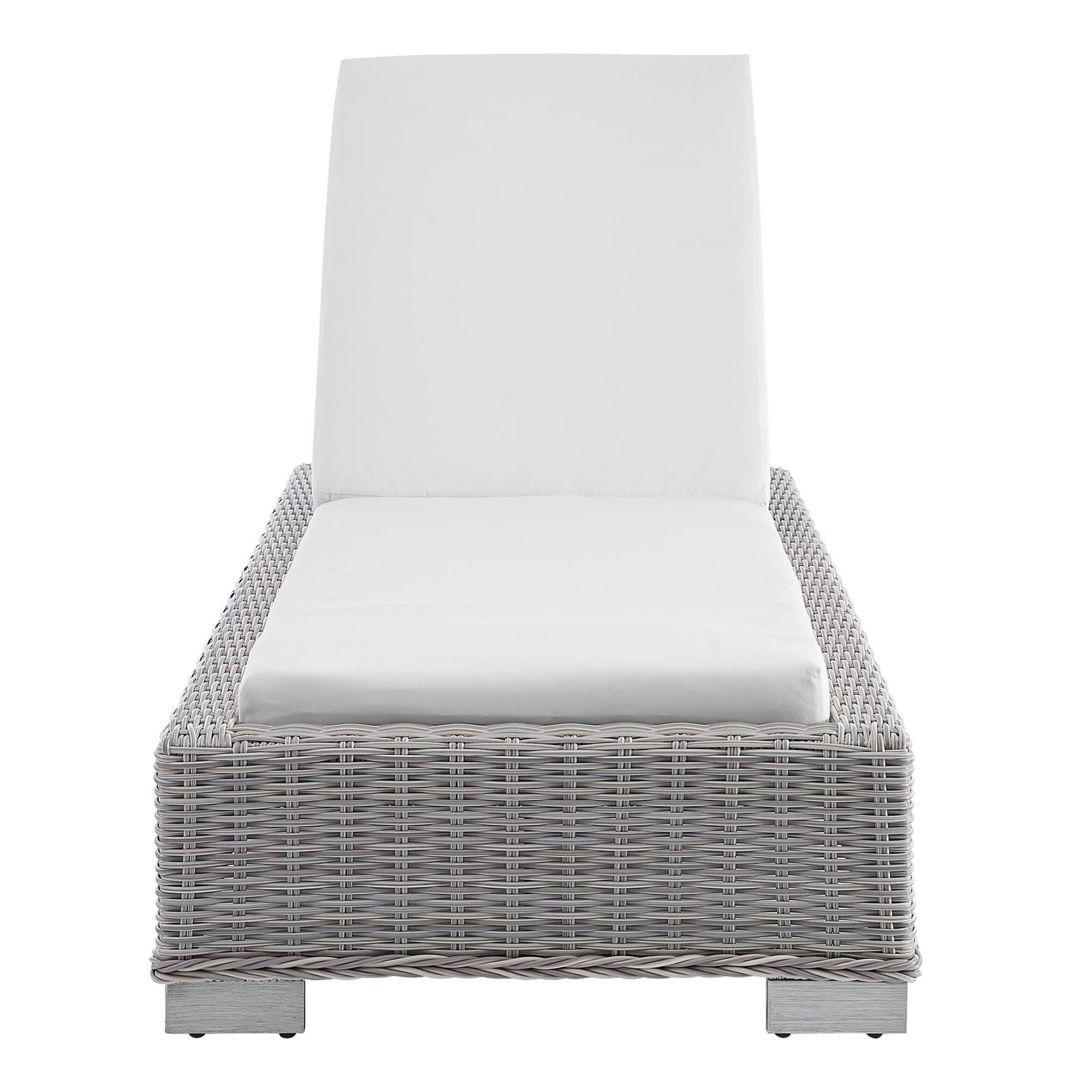 Alt View 3. Modway - Conway Outdoor Patio Wicker Rattan Chaise Lounge - Light Gray White.