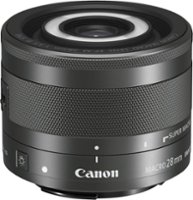 Canon - EF-M 28mm f/3.5 MACRO IS STM Lens for EOS M Series Cameras - Black - Front_Zoom