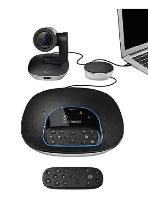Alt View 11. Logitech - GROUP Videoconferencing System for Mid to Large-sized Meeting Rooms - Black.