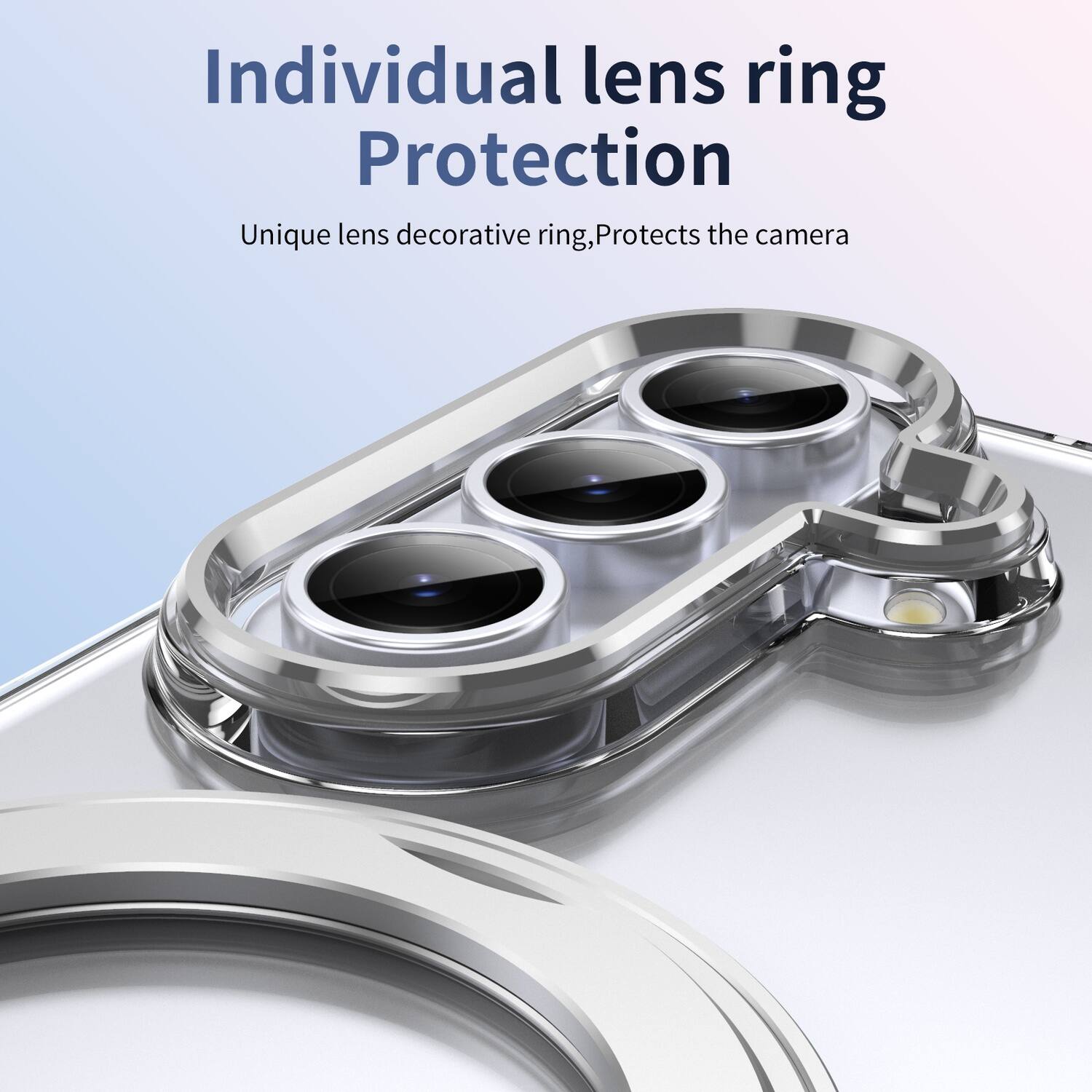 Individual lens ring Protection  
Unique lens decorative ring, Protects the camera