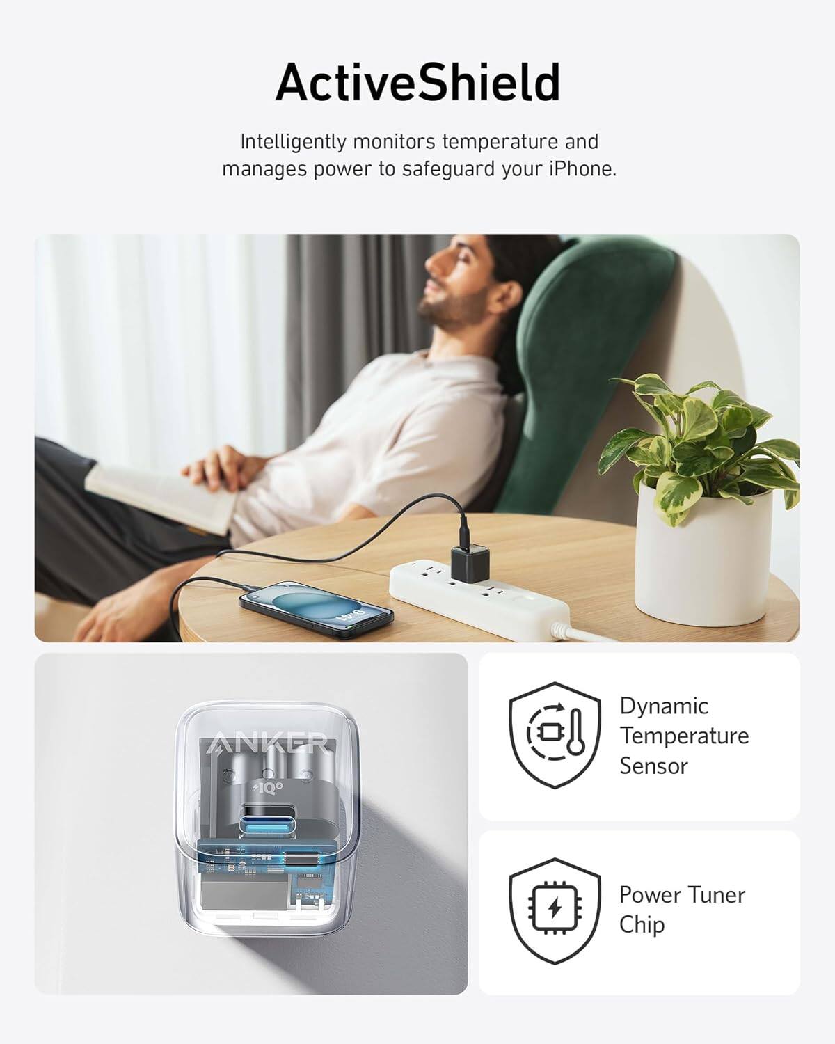 ActiveShield

Intelligently monitors temperature and manages power to safeguard your iPhone.

Dynamic Temperature Sensor

Power Tuner Chip