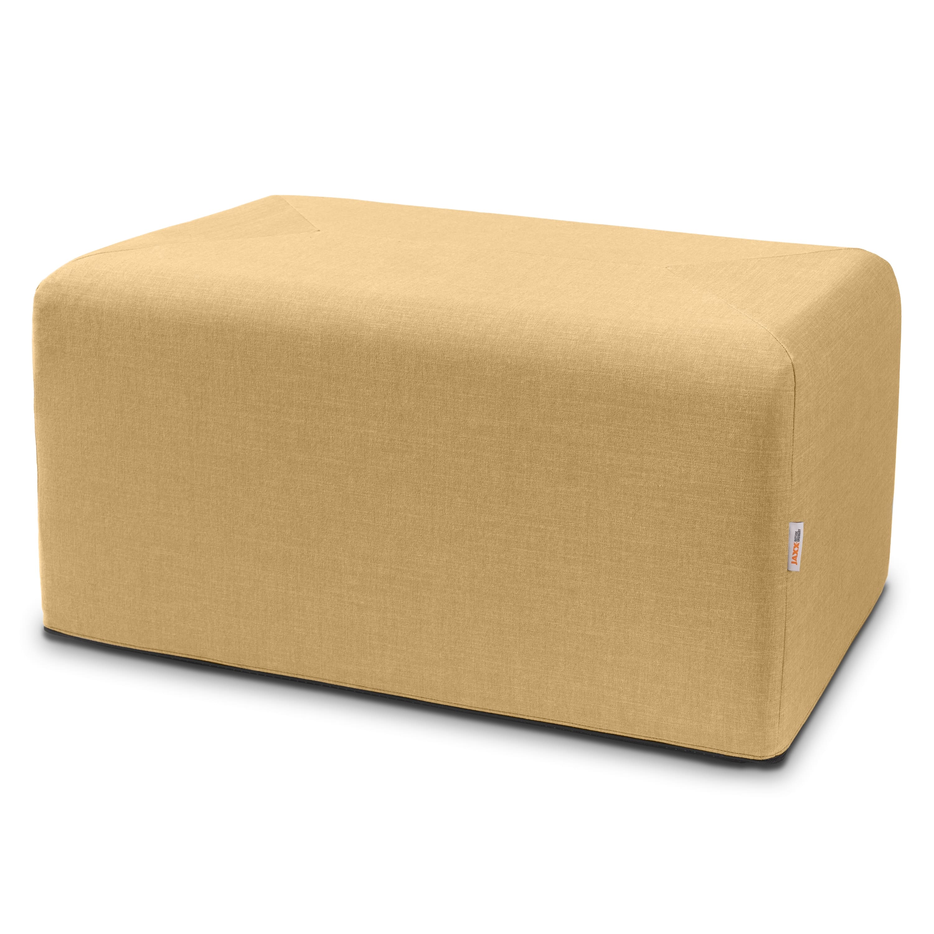 Jaxx - Monroe Large Rectangular Foam Ottoman / Coffee Table, (36 x 18) - Wheat Gold