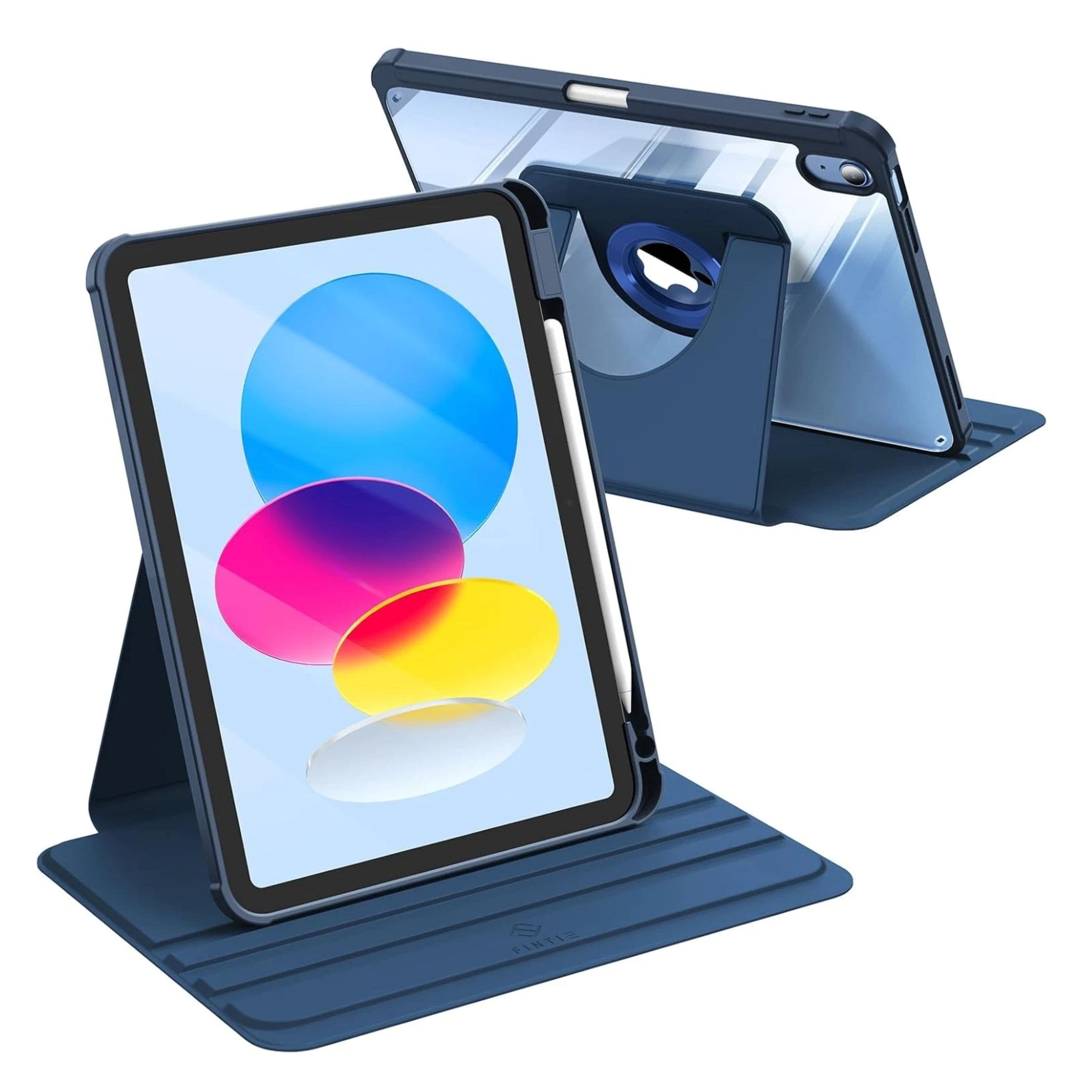 Kitcheniva - Rotating Stand Clear Case For iPad (A16) 11th 11 Inch (2025)/iPad 10th Gen - Navy Blue