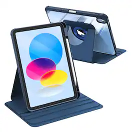 Kitcheniva - Rotating Stand Clear Case For iPad (A16) 11th 11 Inch (2025)/iPad 10th Gen - Navy Blue