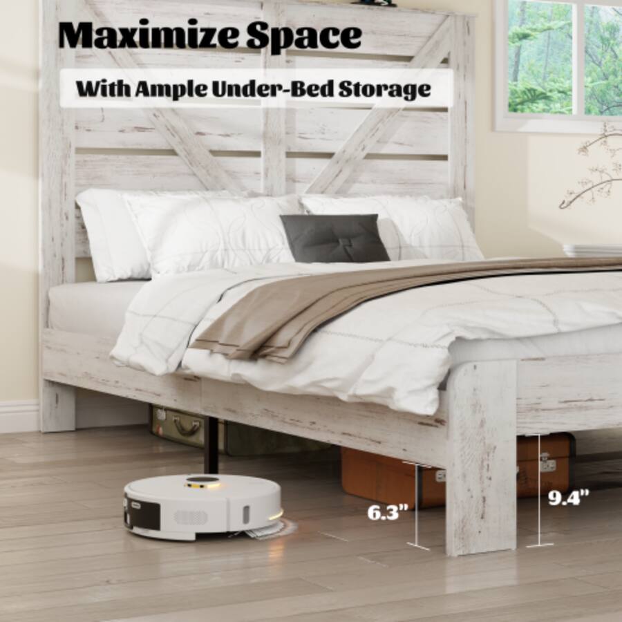 Mail Box In Spring LUCKY ONE Full Size Wood Platform Bed Frame with Heavy Duty Metal Frame ...
