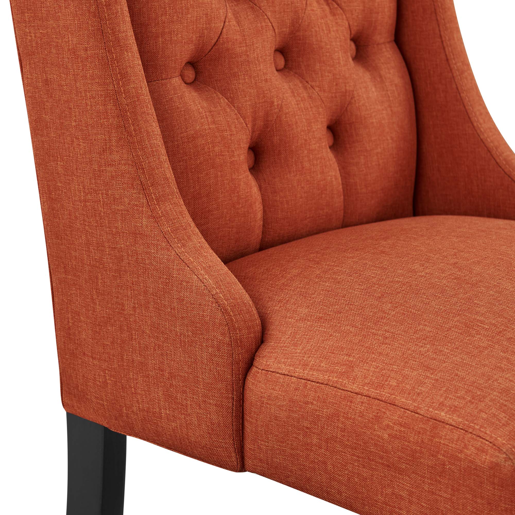 Alt View 2. Modway - Baronet Button Tufted Fabric Dining Chair by Modway - Orange.