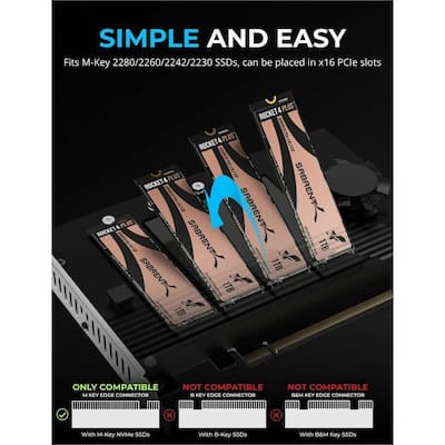 Sabrent 4 Drive M.2 NVMe SSD to PCIe 4.0 x16 Bifurcation Adapter Sabrent 4 Drive M.2 NVMe SSD to PCIe 4.0 x16 Bifurcation Adapter