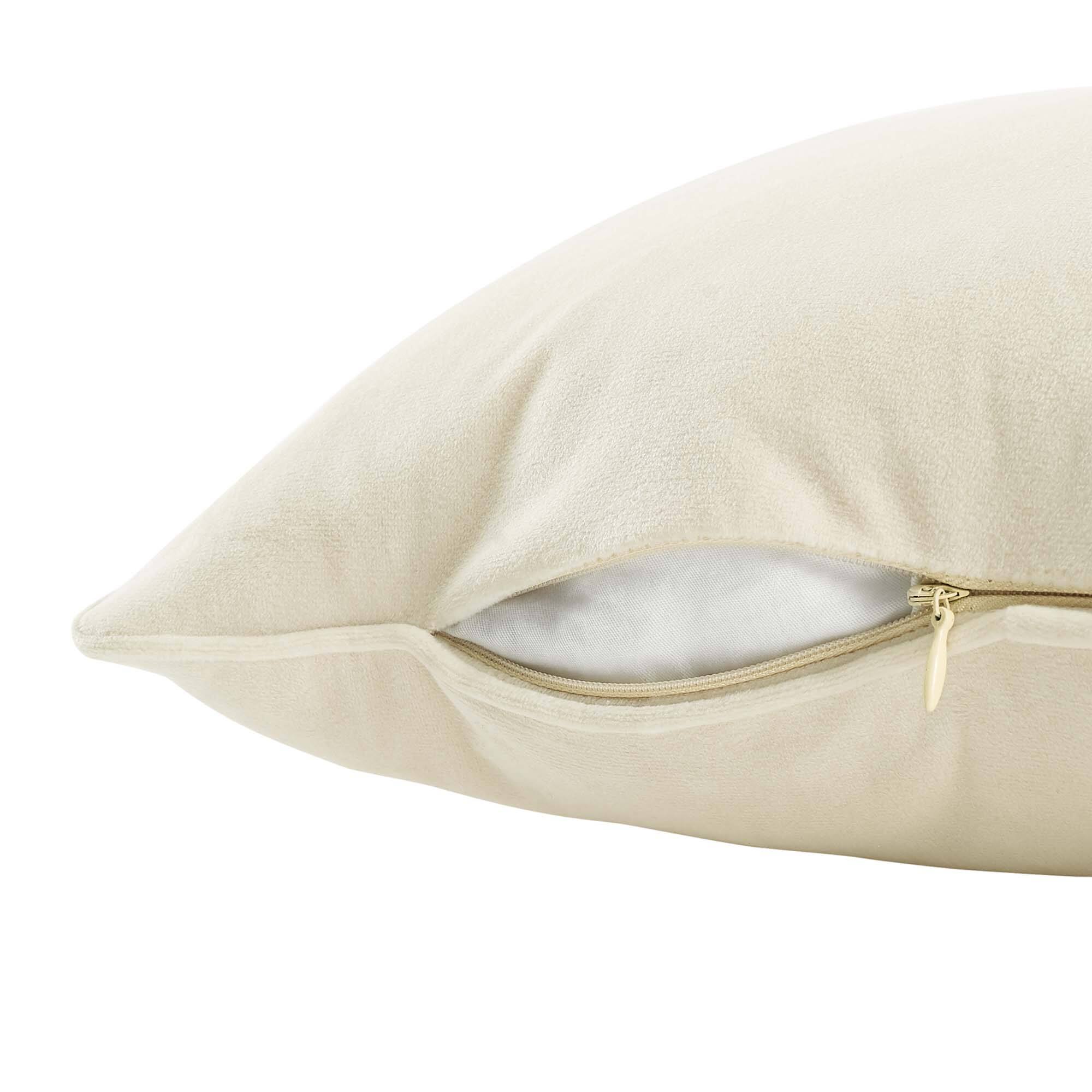 Back. Modway - Enhance Lumbar Performance Velvet Throw Pillow - Ivory.
