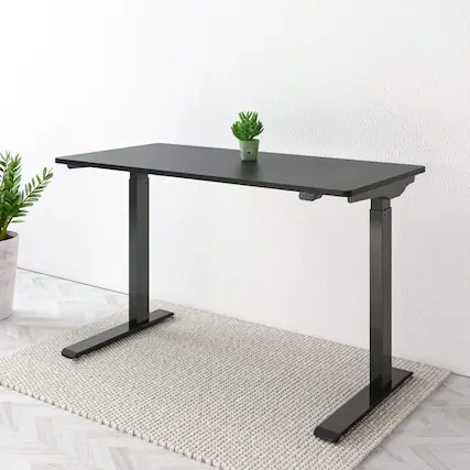 Front. FlexiSpot - FlexiSpot 48"W Electric Height Adjustable Standing Desk, with Basic Up & Down Control Button, Black - Black.